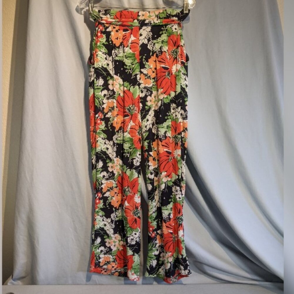 Zara Basic Collection, Small, Orange Print Pant N… - image 2